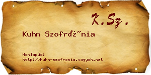 Kuhn Szofrónia névjegykártya